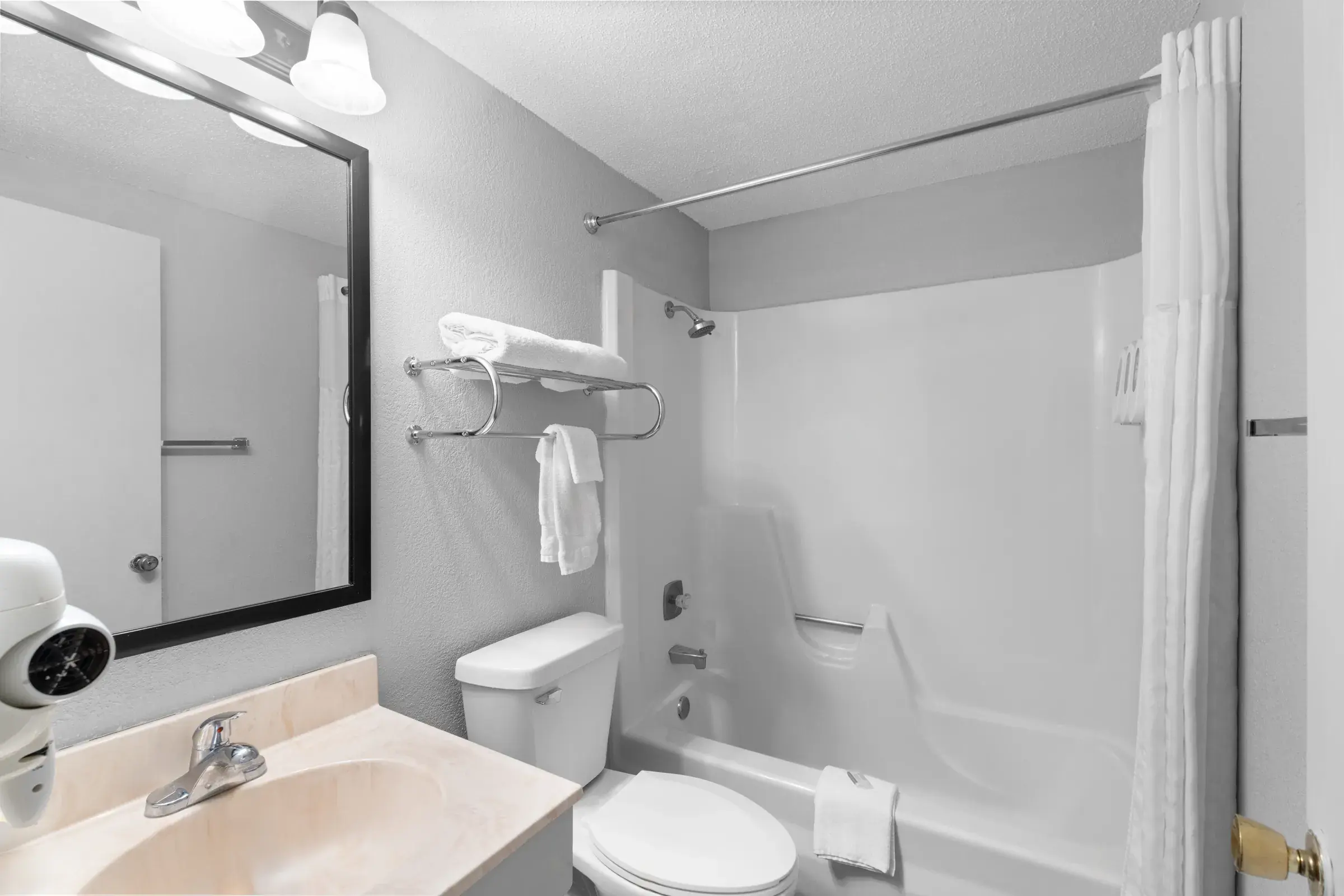 Clean, bright ensuite bathroom