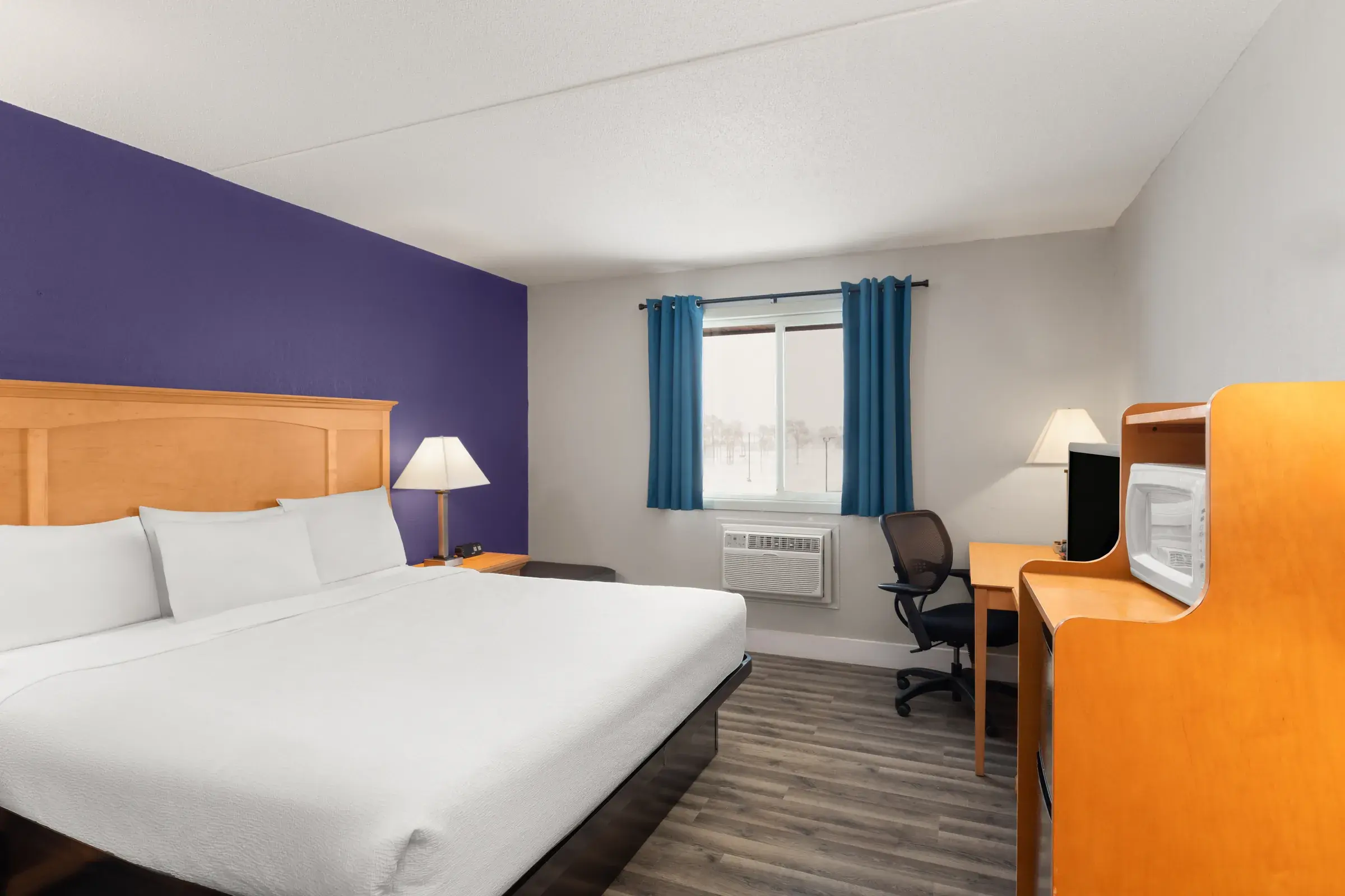 A bright, comfortable guest room